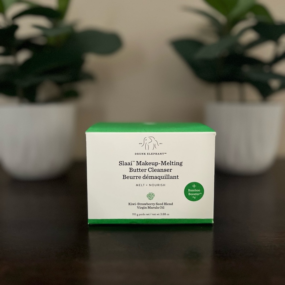 Drunk Elephant Slaai Makeup-Melting Butter Cleanser - Green and White